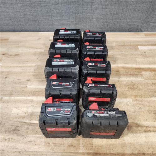 HOUSTON LOCATION - AS-IS MILWAUKEE BATTERY PACK QTY - 10