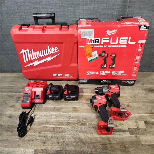 HOUSTON LOCATION - AS-IS (APPEARS LIKE NEW) MILWAUKEE FUEL 18V Lithium-Ion Brushless Cordless Hammer Drill and Impact Driver Combo Kit
