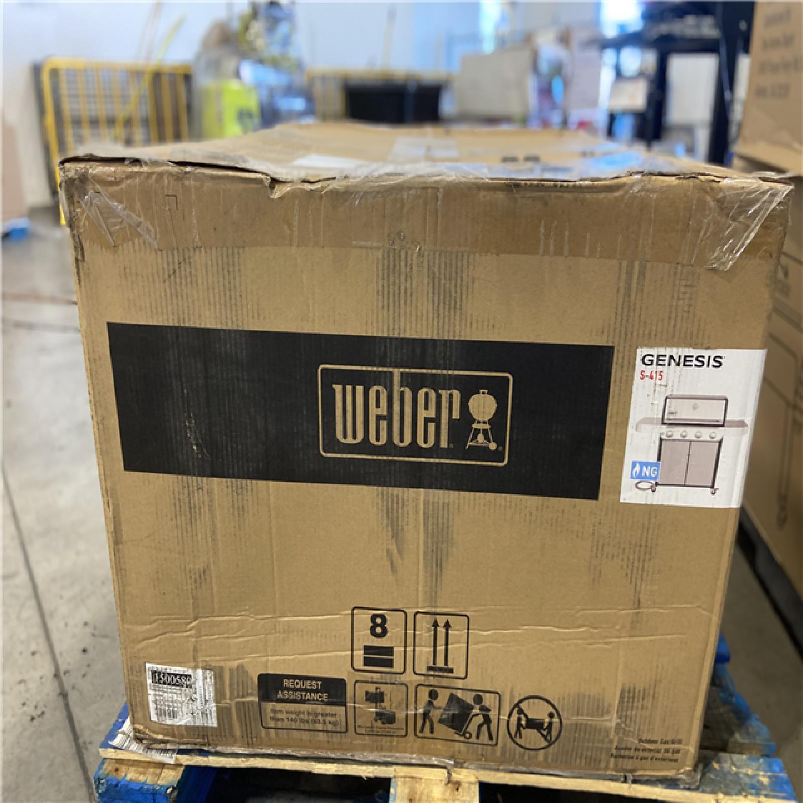 DALLAS LOCATION - Weber Genesis S-415 4-Burner Natural Gas Grill in Stainless Steel with Side Tables
