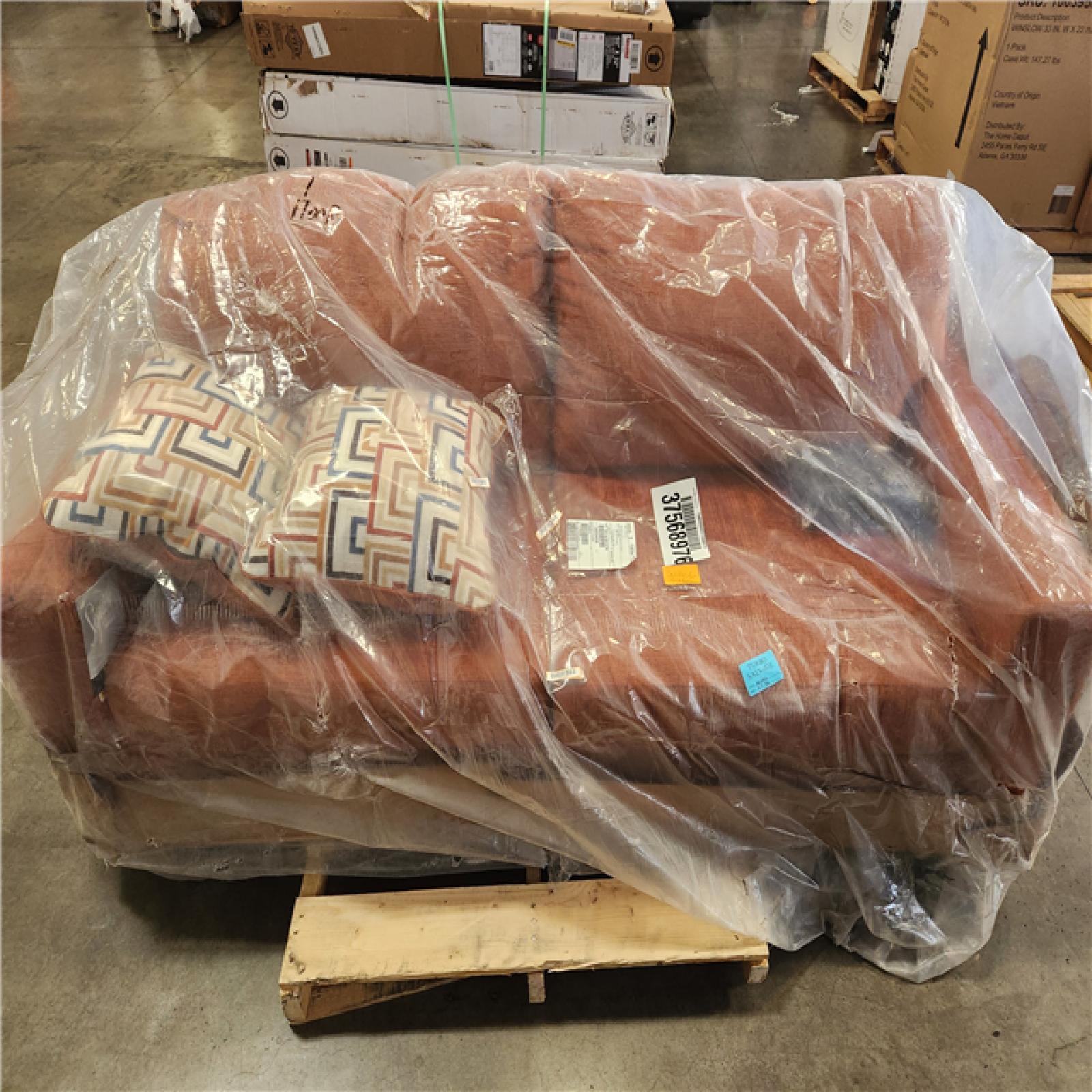 Phoenix Signature DESIGN BY ASHLEY Aviemore 85 in. Orange Solid Polyester Queen Size Sofa Bed