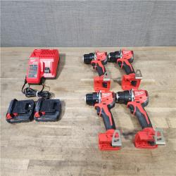 HOUSTON LOCATION - AS-IS MILWAUKEE 4 TOOL COMBO KIT W/ (2) BATTERY & CHARGER