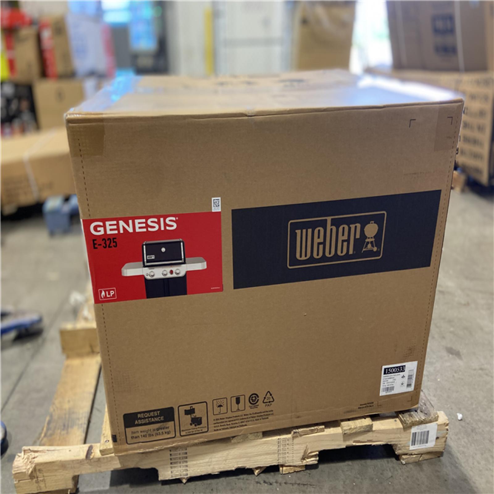 DALLAS LOCATION - Weber Genesis E-325 3-Burner Liquid Propane Gas Grill in Black with Large Sear Zone