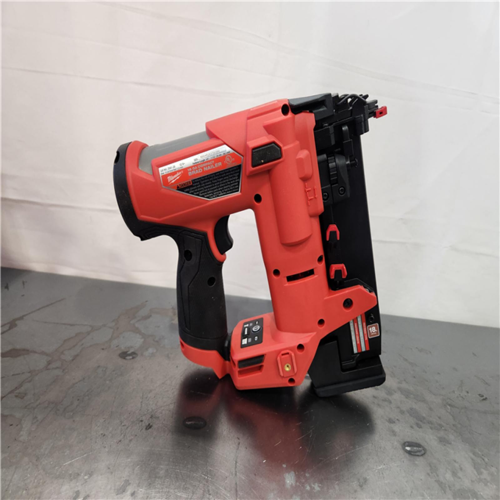 AS-IS- M12 FUEL 12-Volt Lithium-Ion Brushless Cordless 18-Guage Compact Brad Nailer (Tool Only)