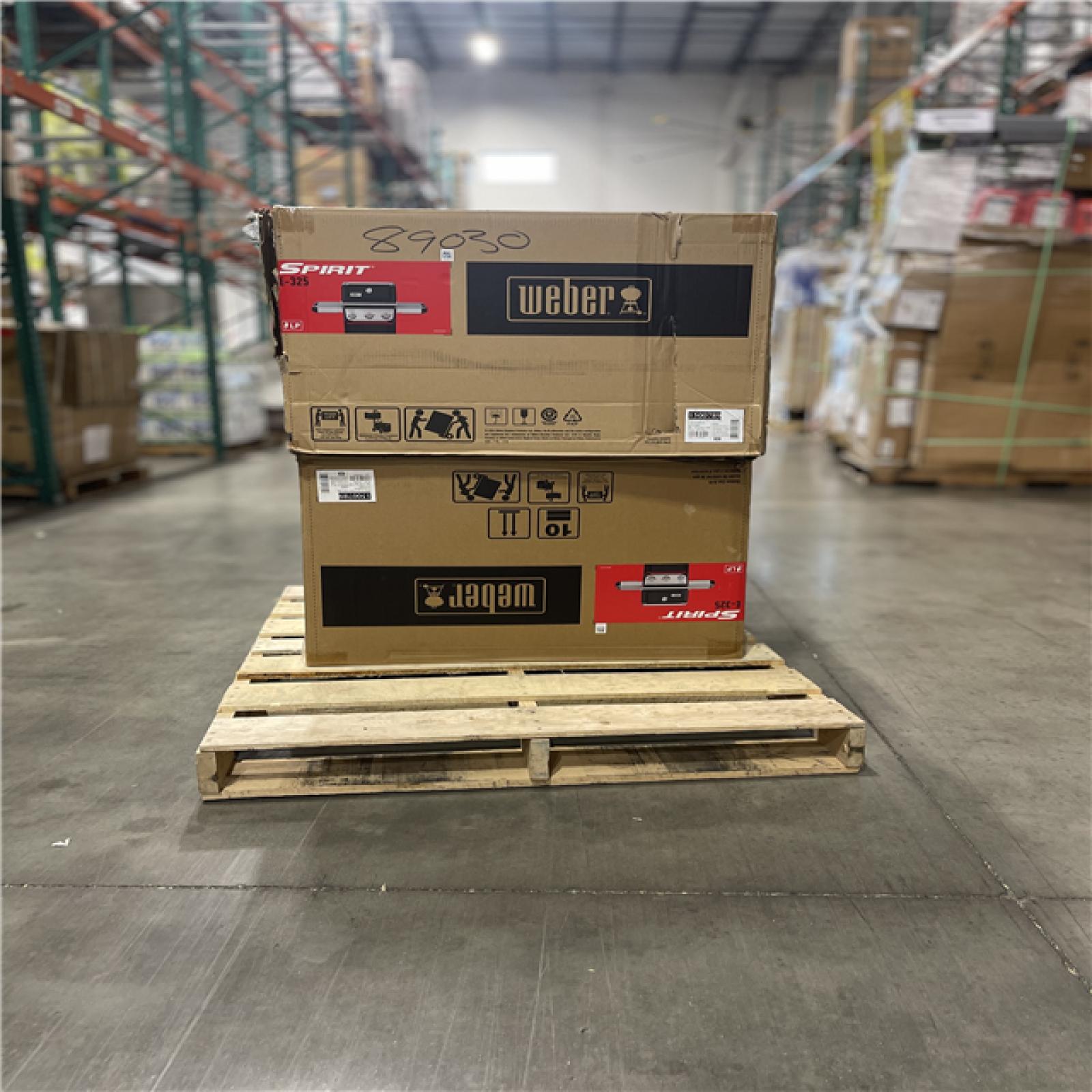 DALLAS LOCATION- Weber Spirit E-325 3-Burner Propane Gas Grill in Black PALLET (2 UNITS)