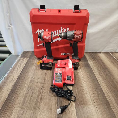 AS-IS- MILWAUKEE FUEL 18V Lithium-Ion Brushless Cordless Hammer Drill and Impact Driver Combo Kit