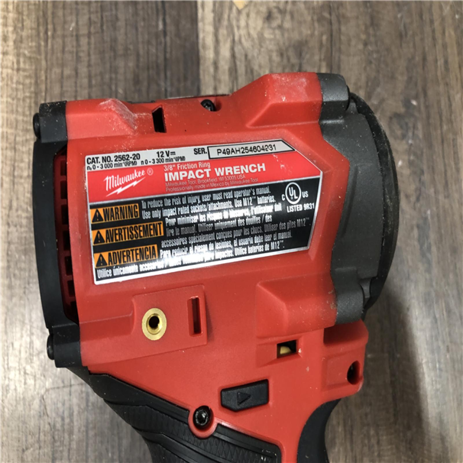 AS-IS Milwaukee  FUEL 12V Lithium-Ion Brushless Cordless Stubby 3/8 in. Impact Wrench (Tool-Only)