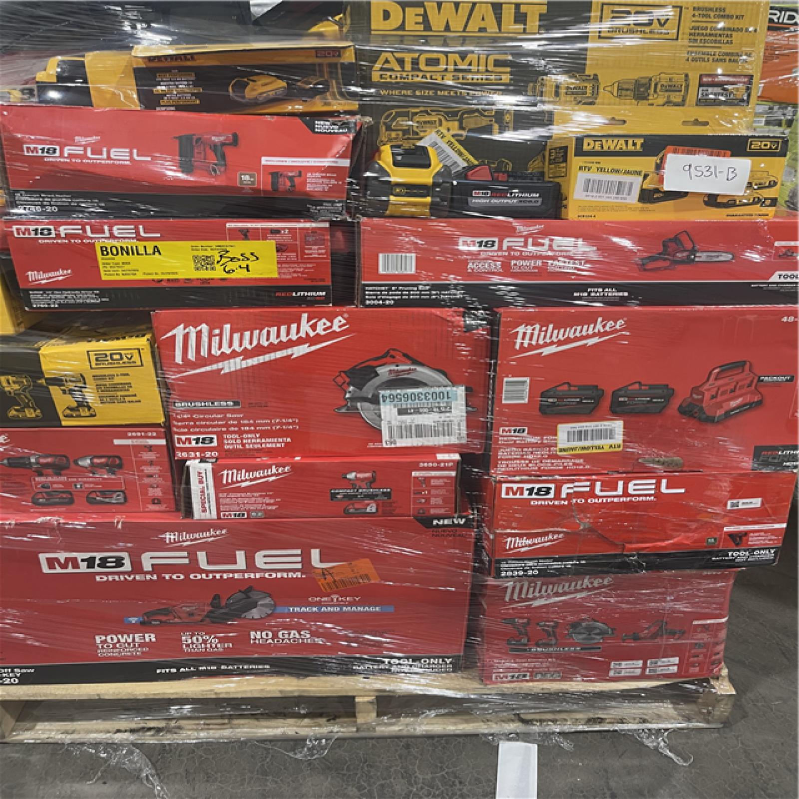 Pittston Location As-Is Power Tools Partial Truckload (13 pallets) 9531-B