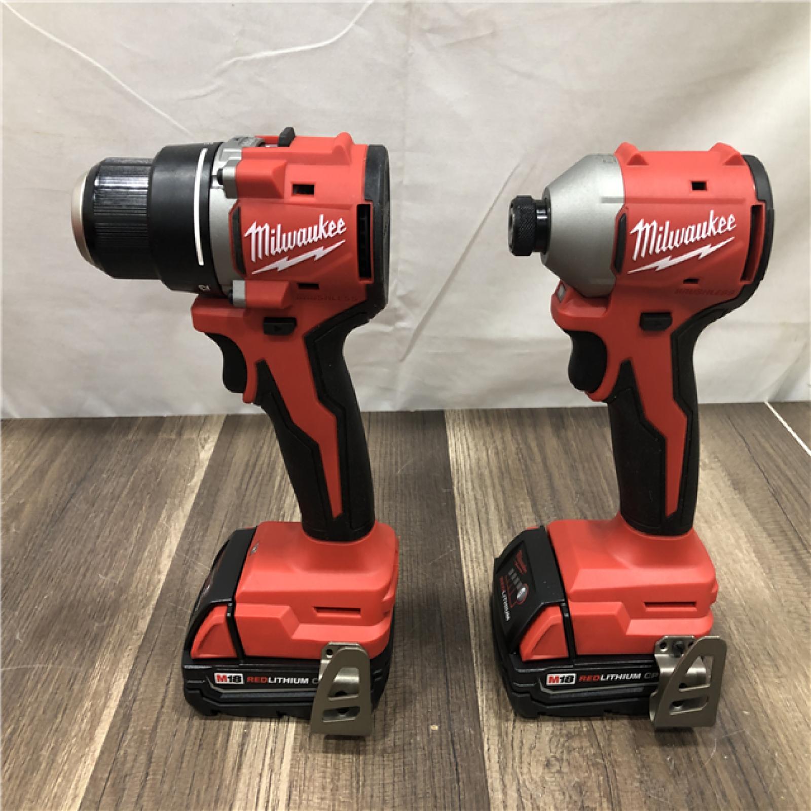 AS-IS Milwaukee 18V Lithium-Ion Brushless Cordless Compact Drill/Impact Combo Kit