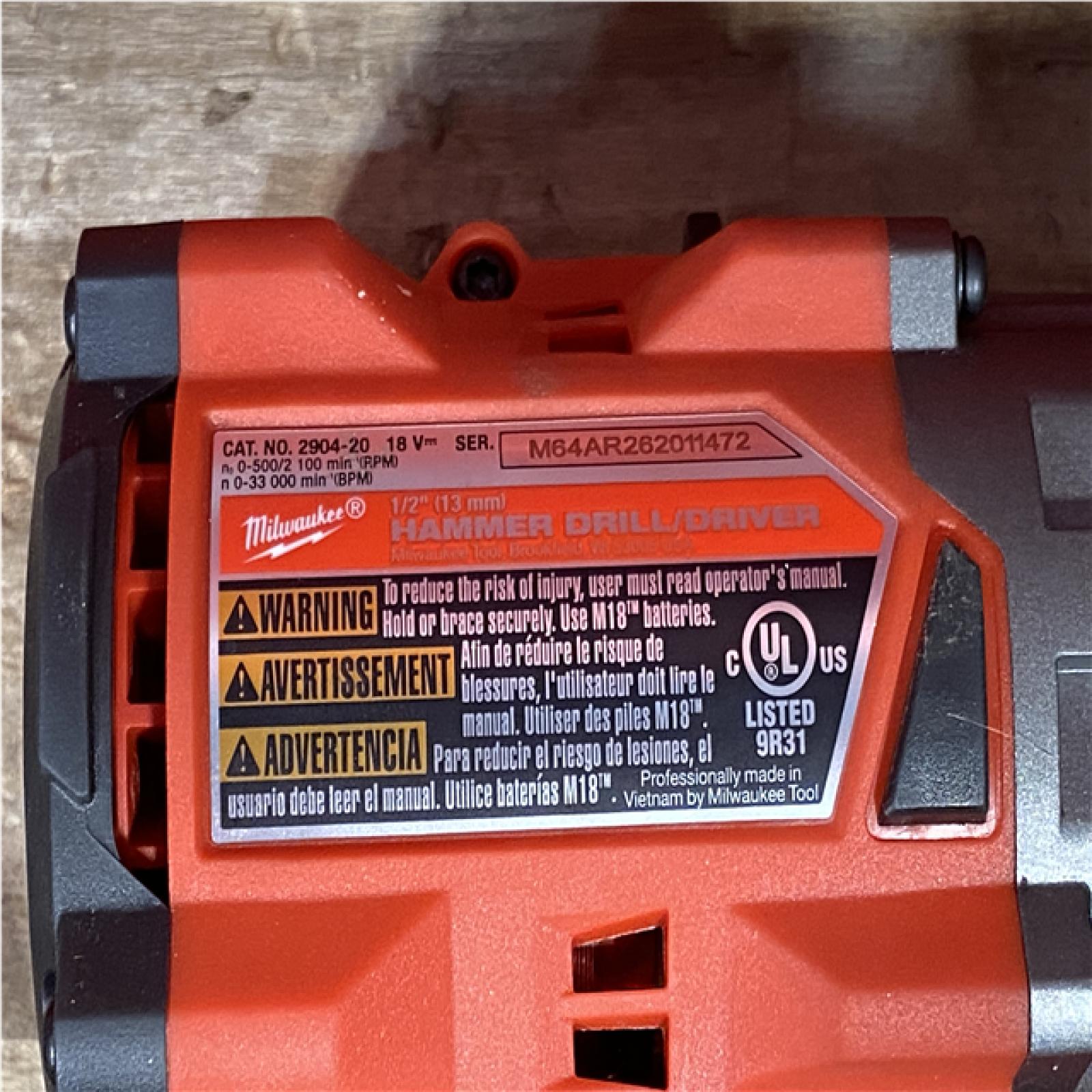 Houston Location AS-IS Milwaukee FUEL 18V Lithium-Ion Brushless Cordless 1/2 in. Hammer Drill Driver Kit