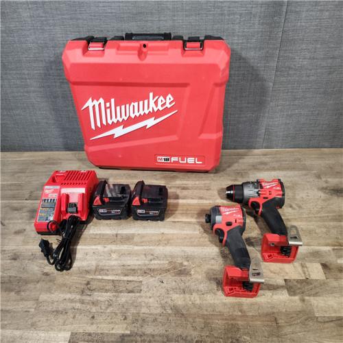 HOUSTON LOCATION - AS-IS Milwaukee 18V Lithium-Ion Brushless Cordless Hammer Drill and Impact Driver Combo Kit