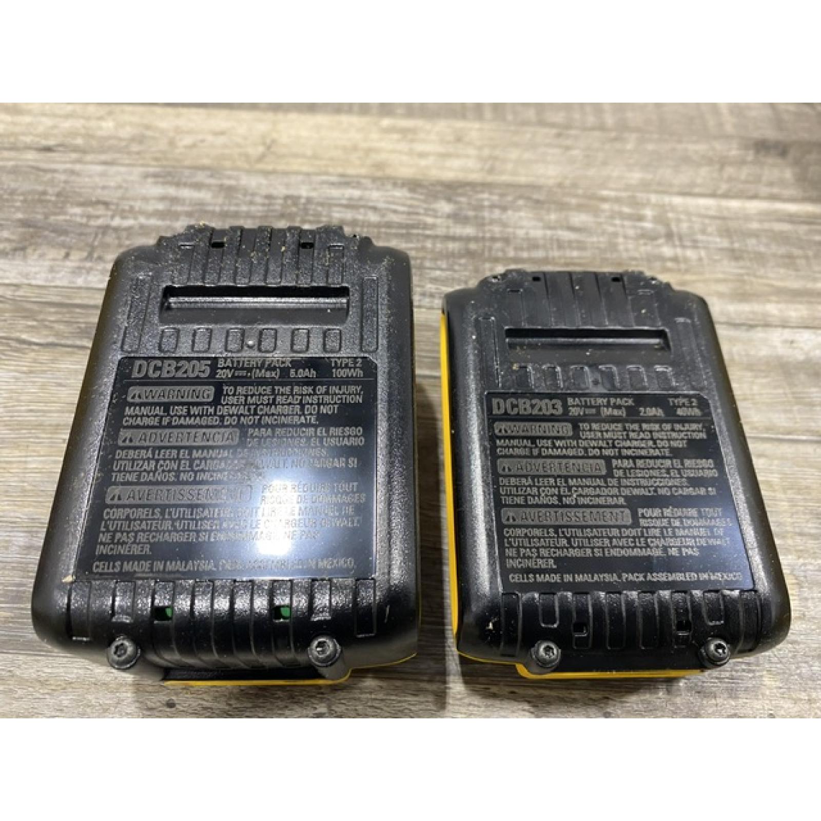 AS-IS DEWALT 20V MAX Lithium-Ion Battery Kit with 5.0Ah and 2.0Ah Battery and Charger