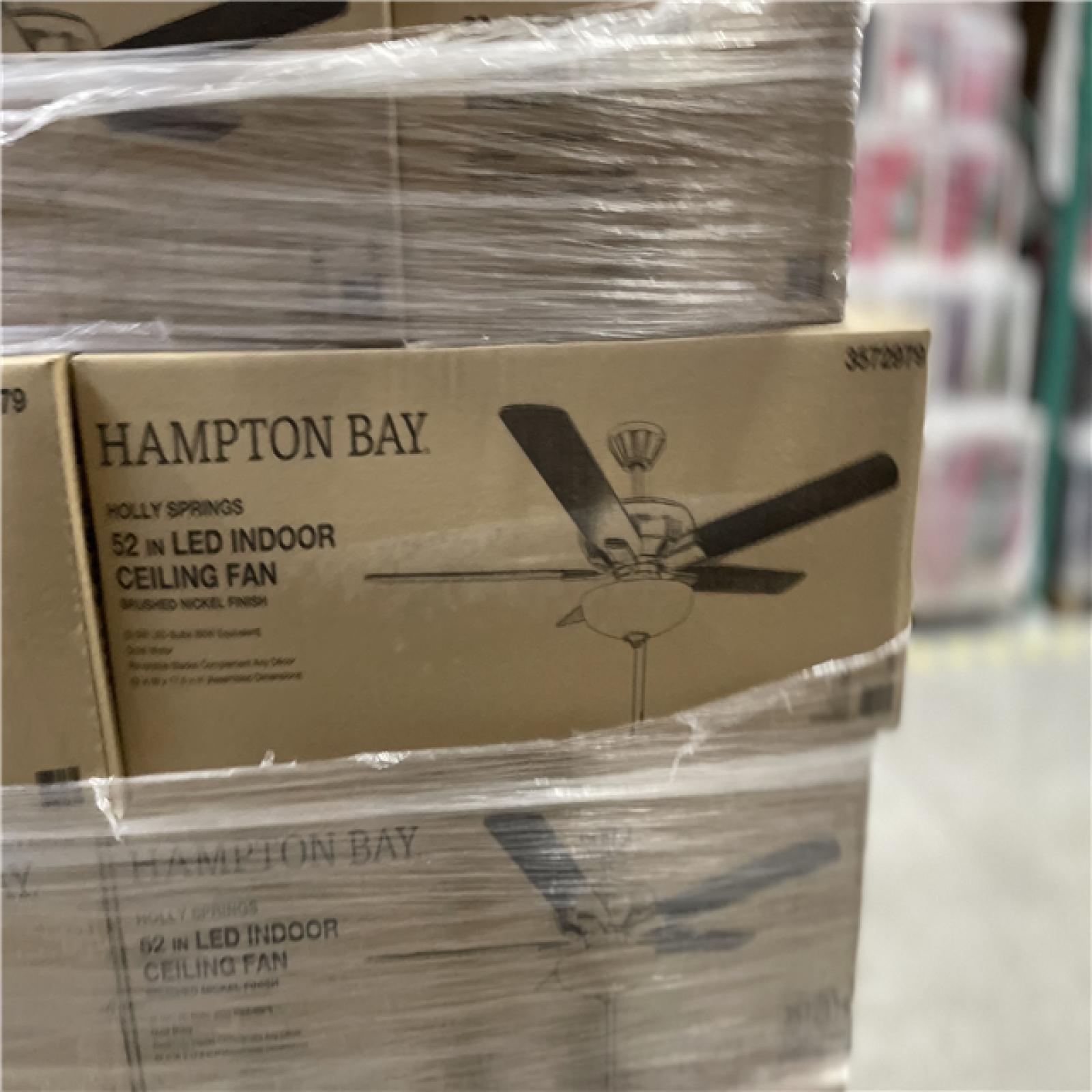 DALLAS LOCATION - Holly Springs 52 in. LED Indoor Brushed Nickel Ceiling Fan with Light Kit PALLET-(20 UNITS)