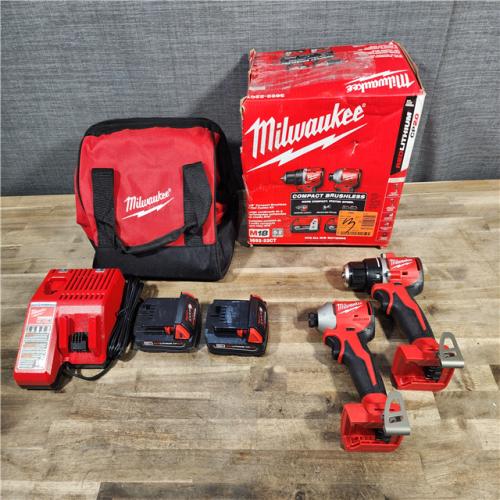 HOUSTON LOCATION - AS-IS M18 18V Lithium-Ion Brushless Cordless Compact Drill/Impact Combo Kit (2-Tool) W/(2) 2.0 Ah Batteries, Charger & Bag