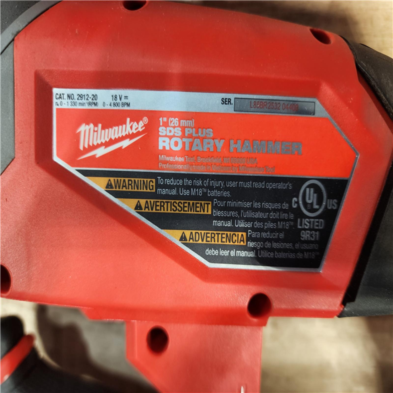 HOUSTON LOCATION - AS-IS Milwaukee FUEL 18V Lithium-Ion Brushless Cordless 1 in. SDS-Plus Rotary Hammer (Tool-Only)