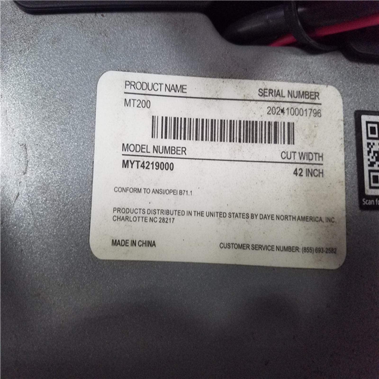 CALIFORNIA AS-IS MURRAY MT200 4219HP GAS LAWN MOWER