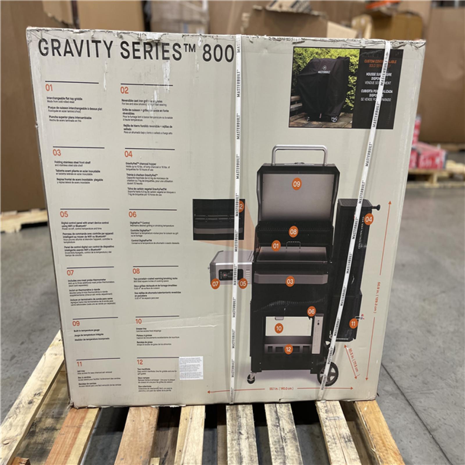 DALLAS LOCATION - Masterbuilt Gravity Series 800 Digital WiFi Charcoal Grill  Griddle and Smoker in Black