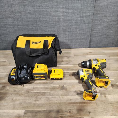 HOUSTON LOCATION - AS-IS DEWALT 20V MAX Cordless Brushless Hammer Drill/Driver 2 Tool Combo Kit with FLEXVOLT ADVANTAGE
