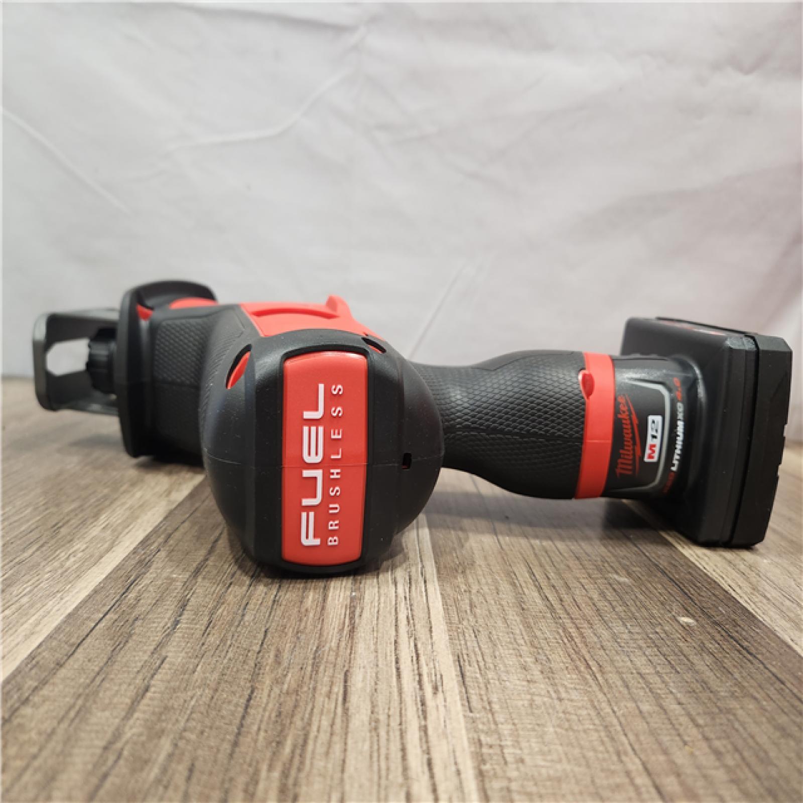 AS-IS- Milwaukee M12 FUEL 12-Volt Lithium-Ion Brushless Cordless HACKZALL Reciprocating Saw Kit W/ Free M12 2.0Ah Compact Battery