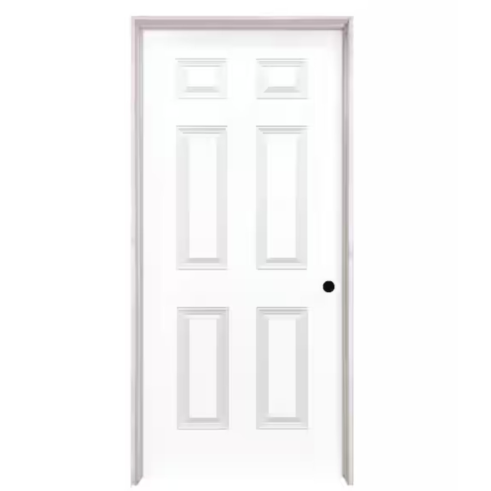 DALLAS LOCATION- AS-IS STEVES 36 in. x 80 in. Left-Handed Textured Hollow Core White Composite Single Prehung Interior Door (5 DOORS)