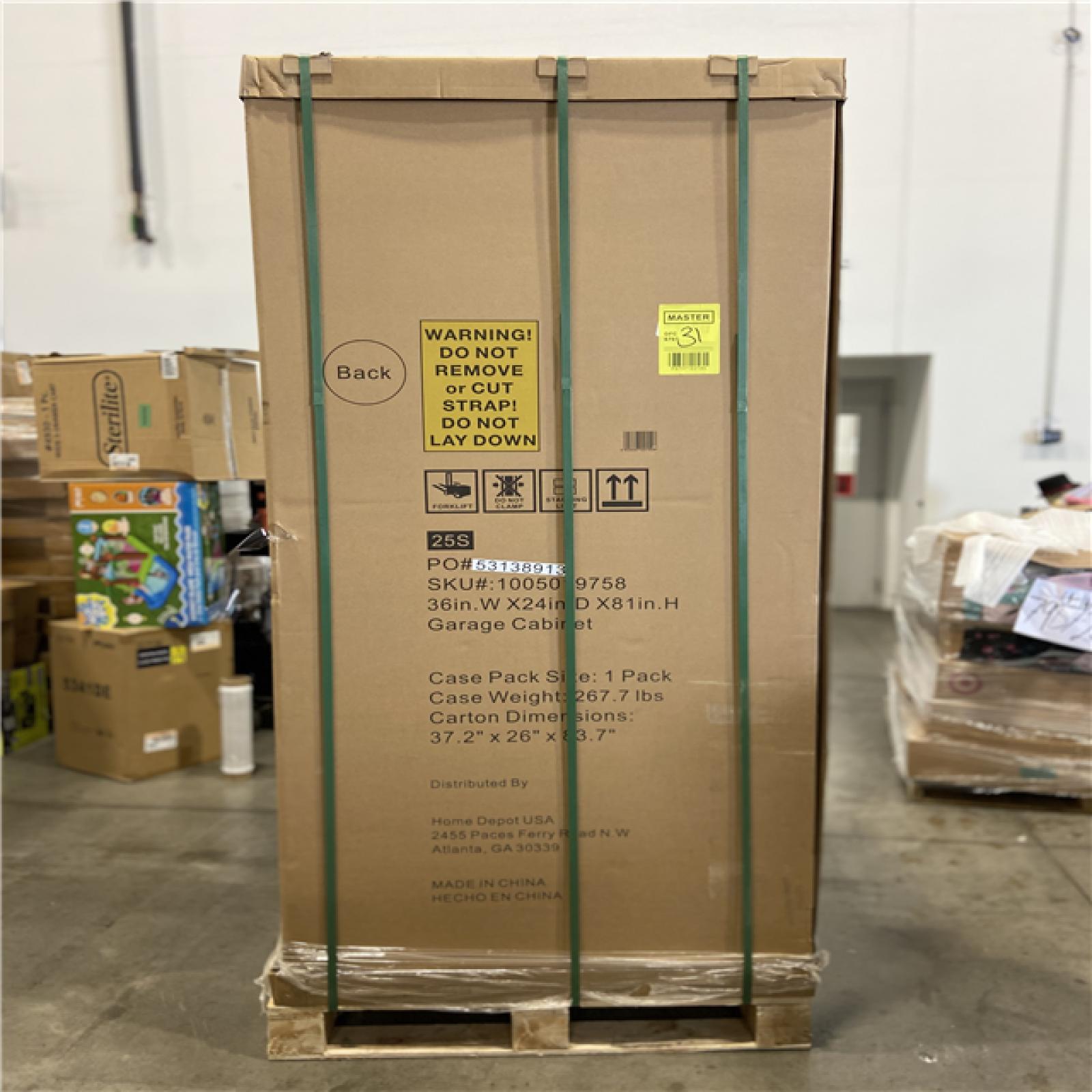 DALLAS LOCATION - Husky Heavy Duty Welded 20-Gauge Steel Freestanding Garage Cabinet in Black (36 in. W x 81 in. H x 24 in. D)