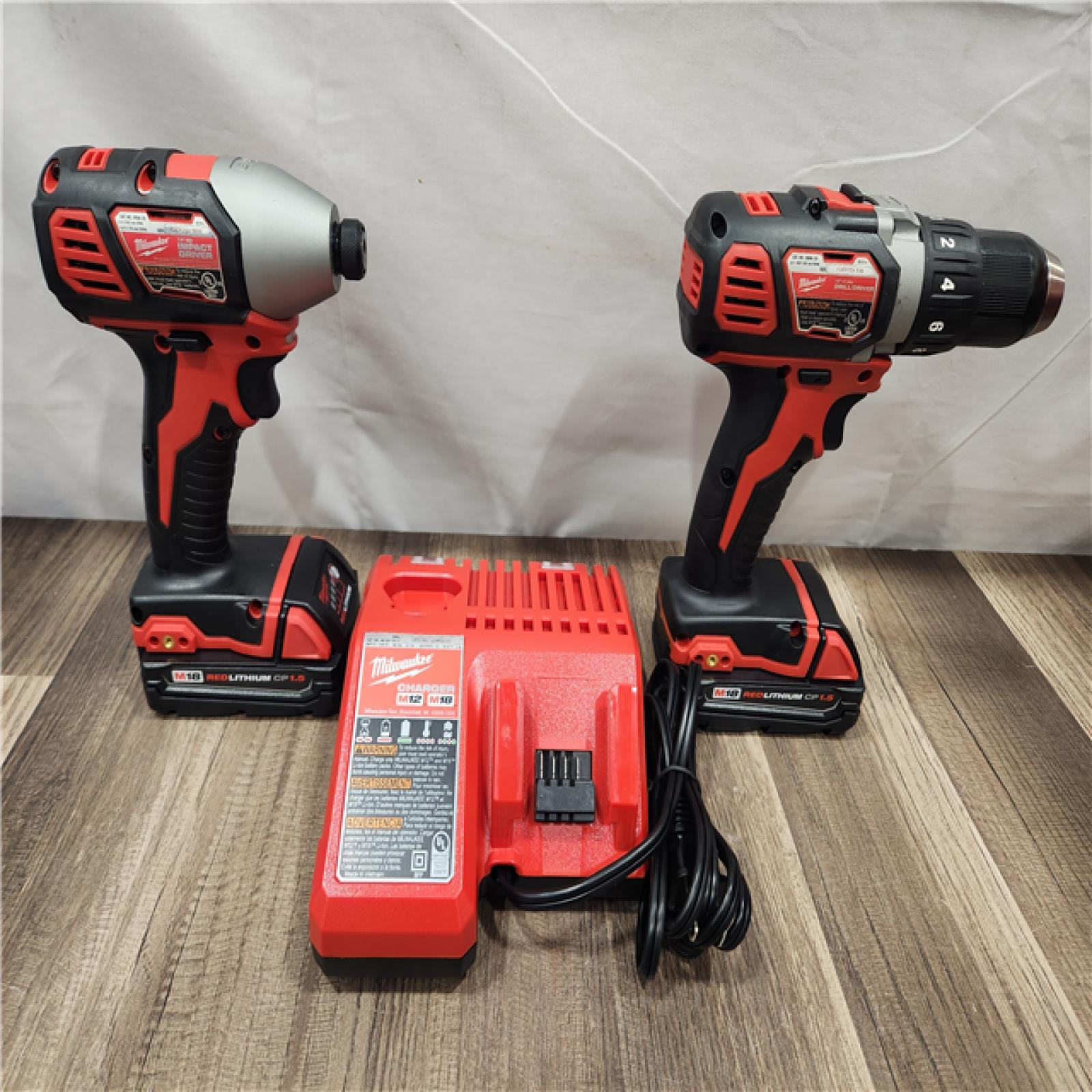 AS-IS- Milwaukee 18V Cordless Brushed 2-Tool Drill/Driver and Impact Driver Kit