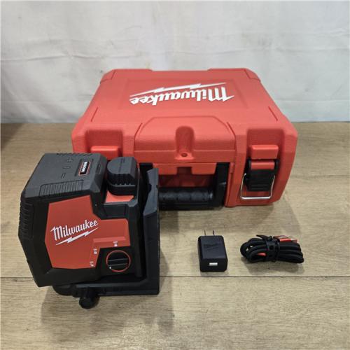 AS-IS Milwaukee 100 ft. REDLITHIUM USB Green Rechargeable Cross Line Laser Level