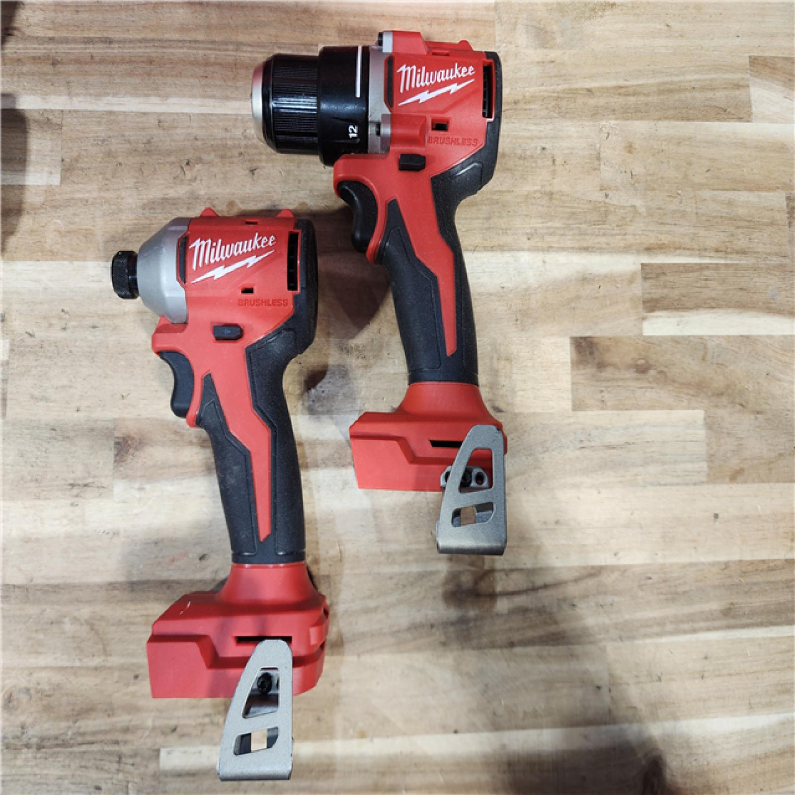 HOUSTON LOCATION - AS-IS Milwaukee M18 18V Lithium-Ion Brushless Cordless Compact Drill/Impact Combo Kit