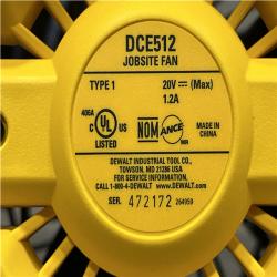 AS-IS DEWALT 20V MAX Jobsite Fan (Tool Only)