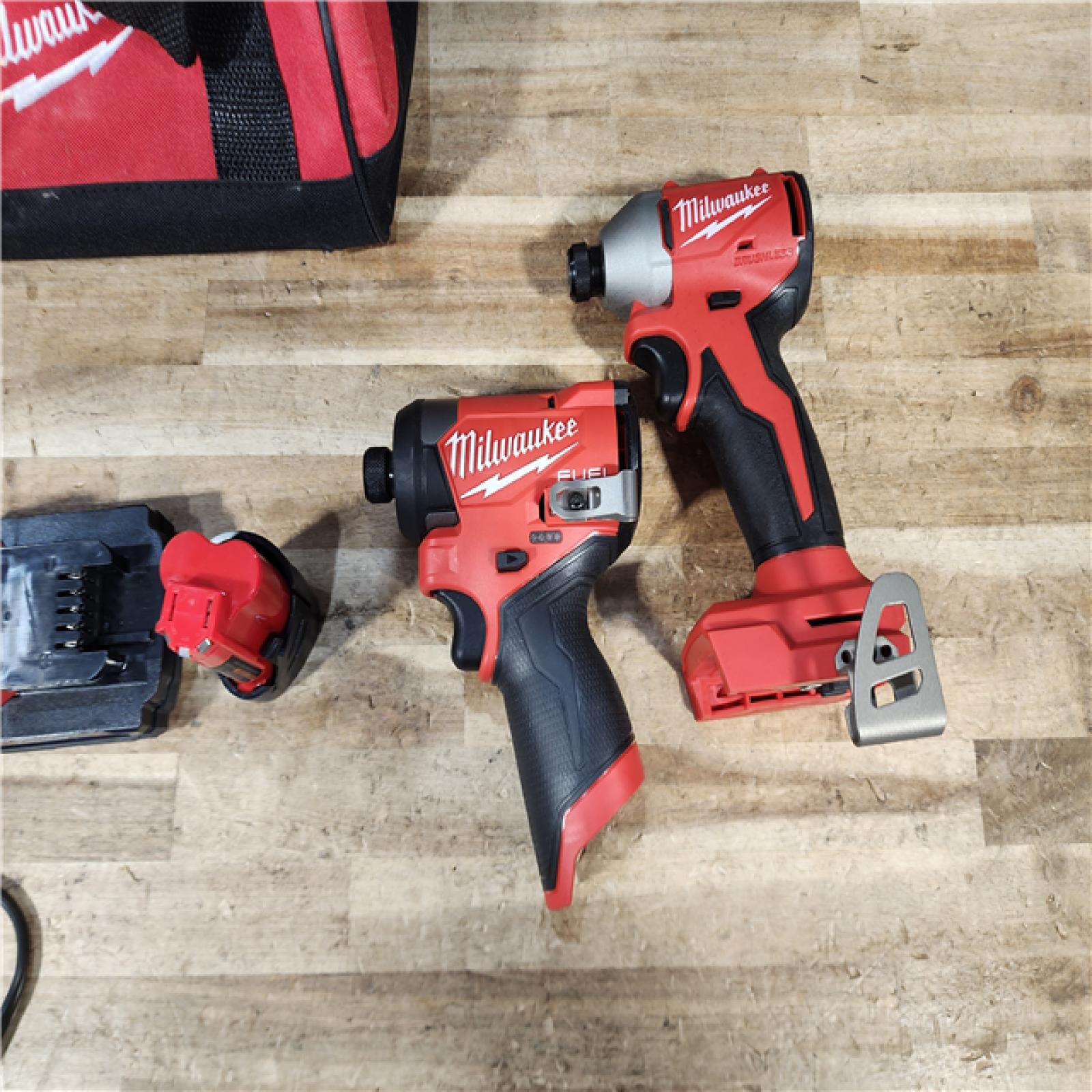 HOUSTON LOCATION - AS - IS Milwaukee 2 Tool Combo Kit W/ (2) Battery & Charger