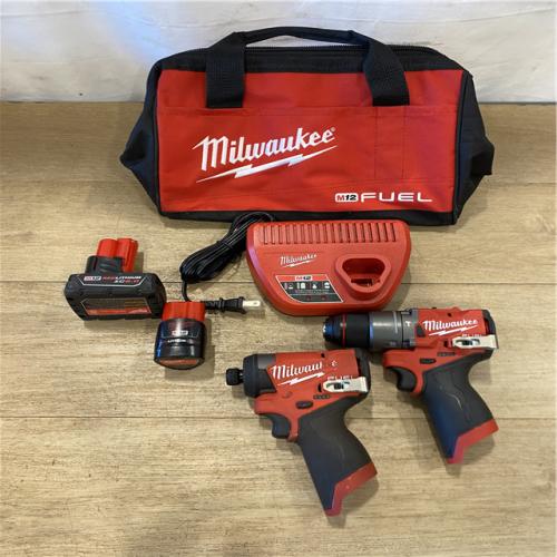 AS-IS Milwaukee FUEL 12-Volt Lithium-Ion Brushless Cordless Hammer Drill and Impact Driver Combo Kit