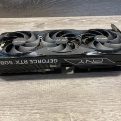 AS-IS PNY - NVIDIA GeForce RTX 5080 Overclocked 16GB GDDR7 PCI Express 5.0 Graphics Card with Triple Fan - B