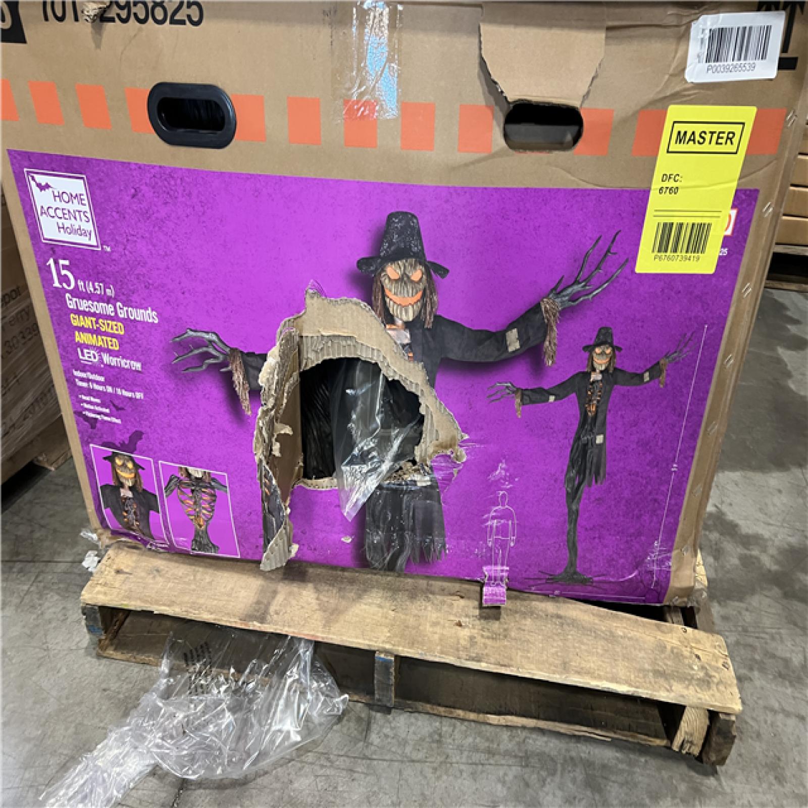DALLAS LOCATION - AS-IS Home Accents Holiday 15 ft. Gruesome Grounds Giant-Sized Animated LED Worricrow H10