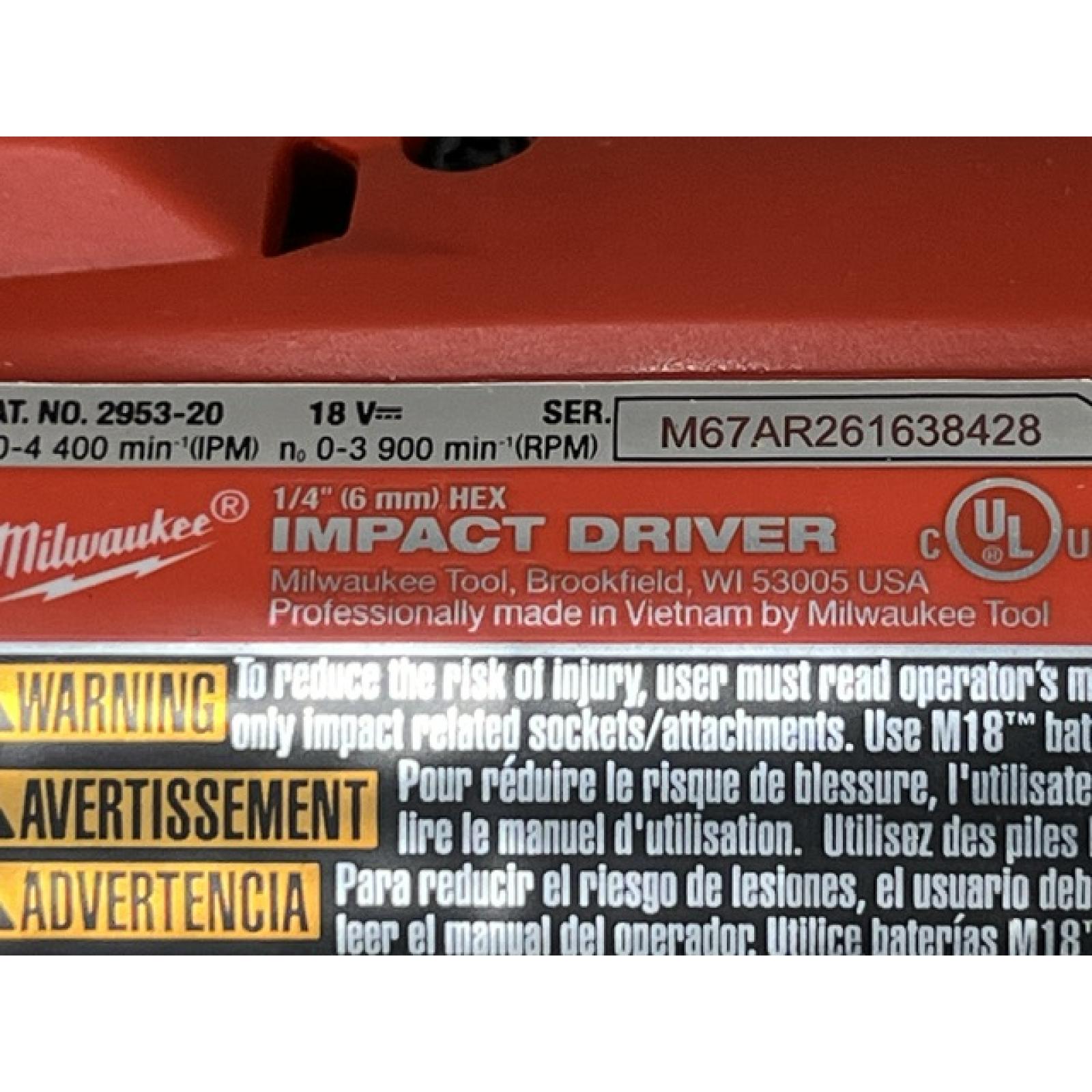 AS-IS Milwaukee FUEL 18V Lithium-Ion Brushless Cordless 1/4 in. Hex Impact Driver (Tool-Only)