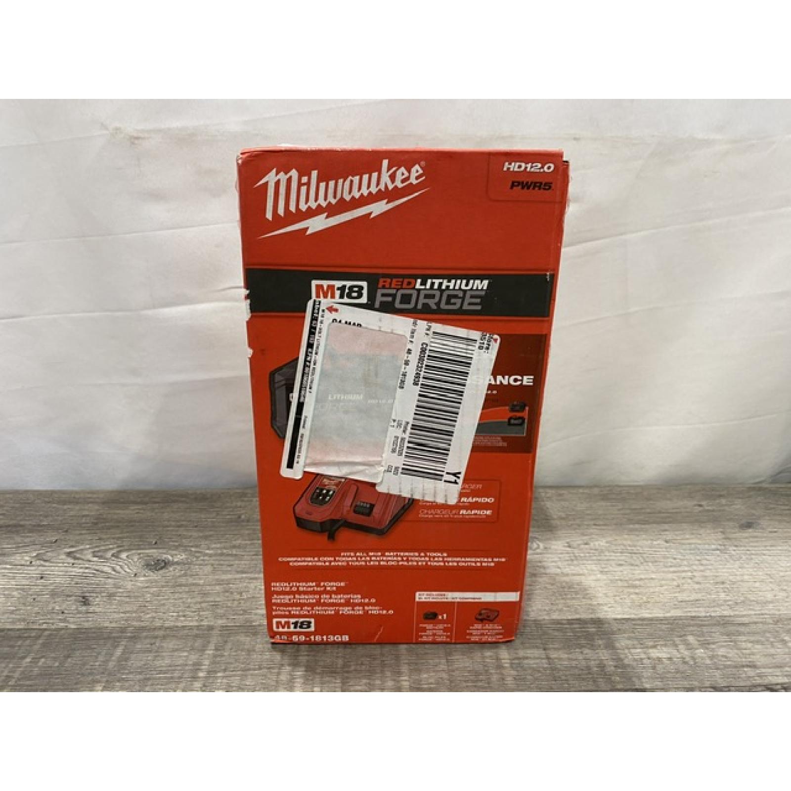 NEW - Milwaukee 18-Volt Lithium-Ion REDLITHIUM FORGE Starter Kit with 12. 0Ah Battery and Charger