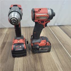 AS-IS MILWAUKEE M18 FUEL 18V Lithium-Ion Brushless Cordless Hammer Drill and Impact Driver Combo Kit (2-Tool) with 2 Batteries