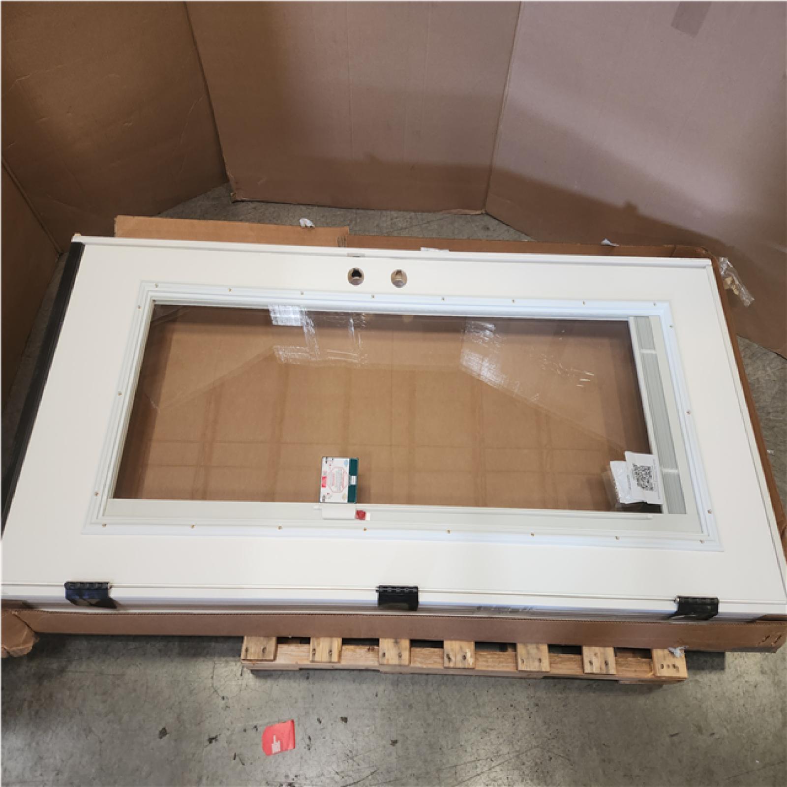 Phoenix NEW MMI DOOR 32 in. x 80 in. Internal Blinds Right-Hand Inswing Full Lite Clear Classic Primed Fiberglass Smooth Prehung Front Door