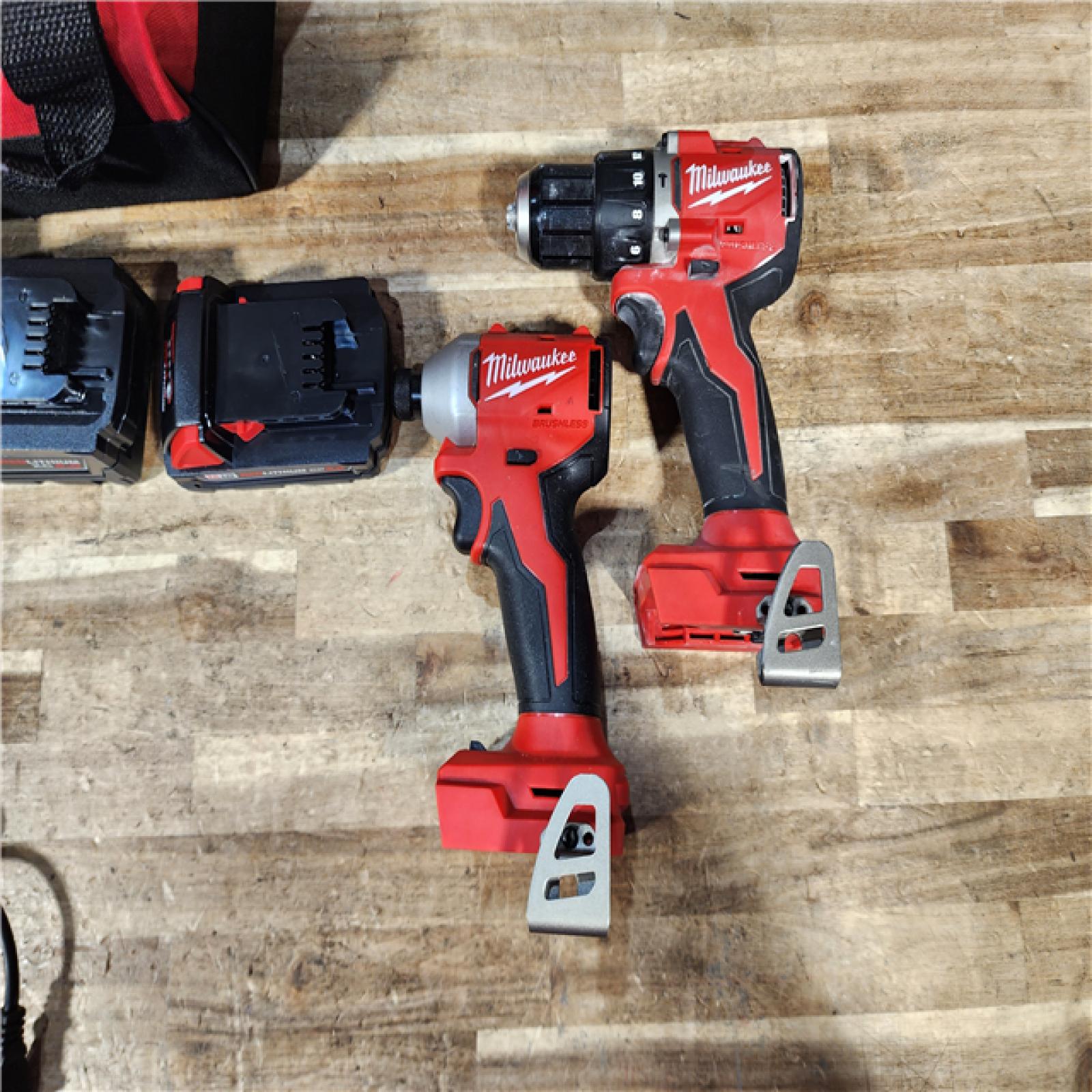 HOUSTON LOCATION - AS - IS Milwaukee 18-Volt Lithium-Ion Brushless Cordless Compact Hammer Drill/Impact Combo Kit