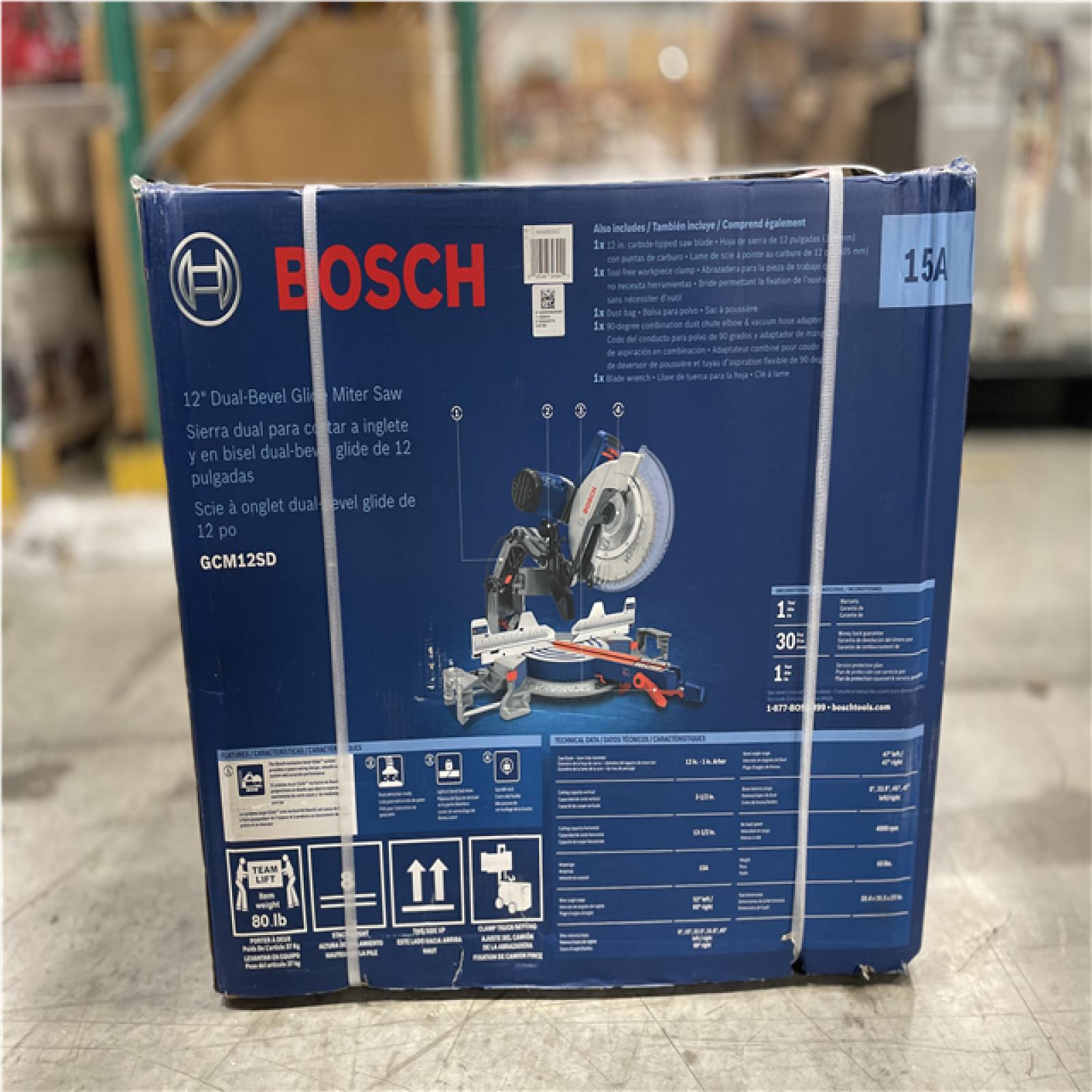 DALLAS LOCATION- Bosch 15 Amp 12 in. Corded Dual-Bevel Sliding Glide Miter Saw