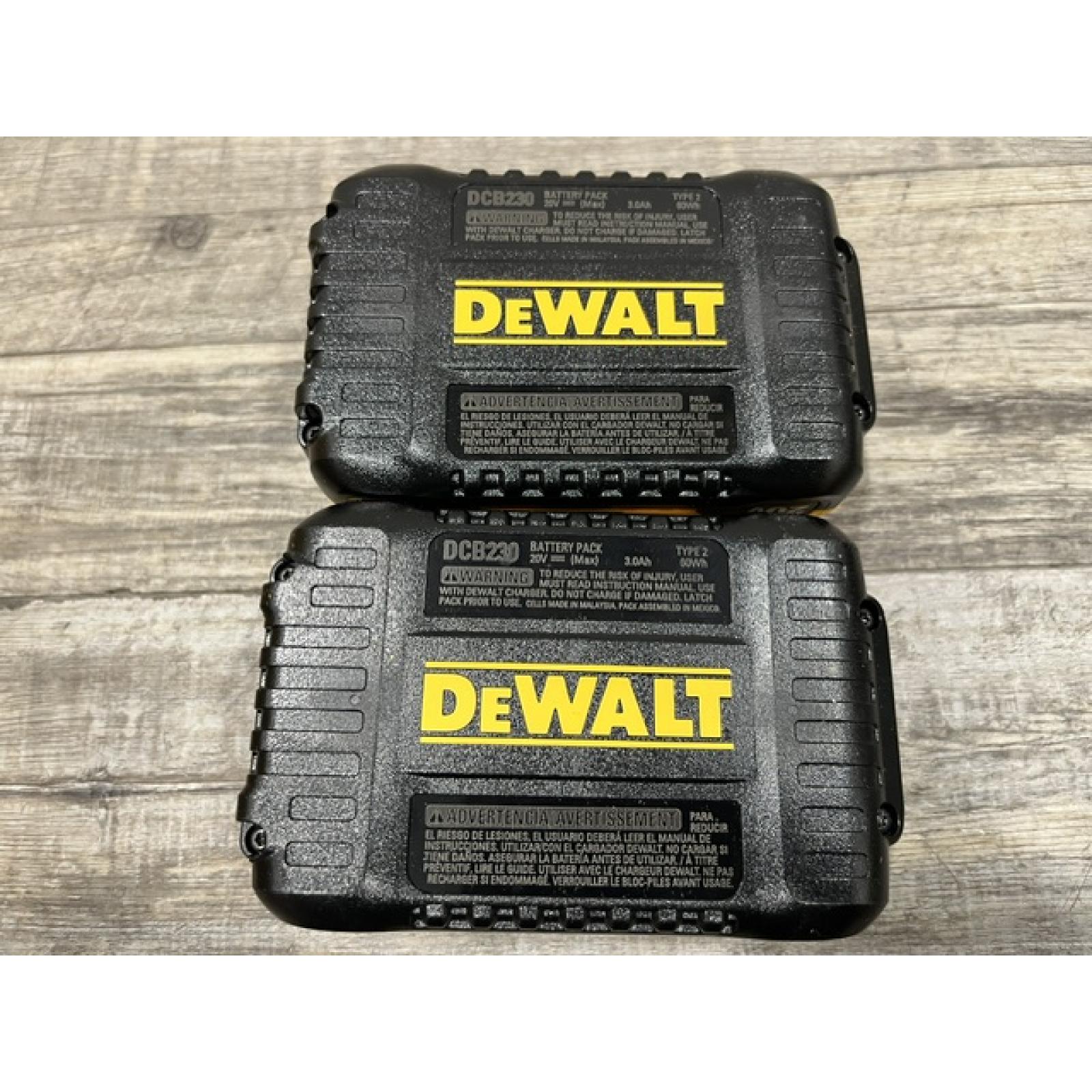AS-IS DEWALT 20V MAX Compact Lithium-Ion 3.0Ah Battery Pack (2 Pack)