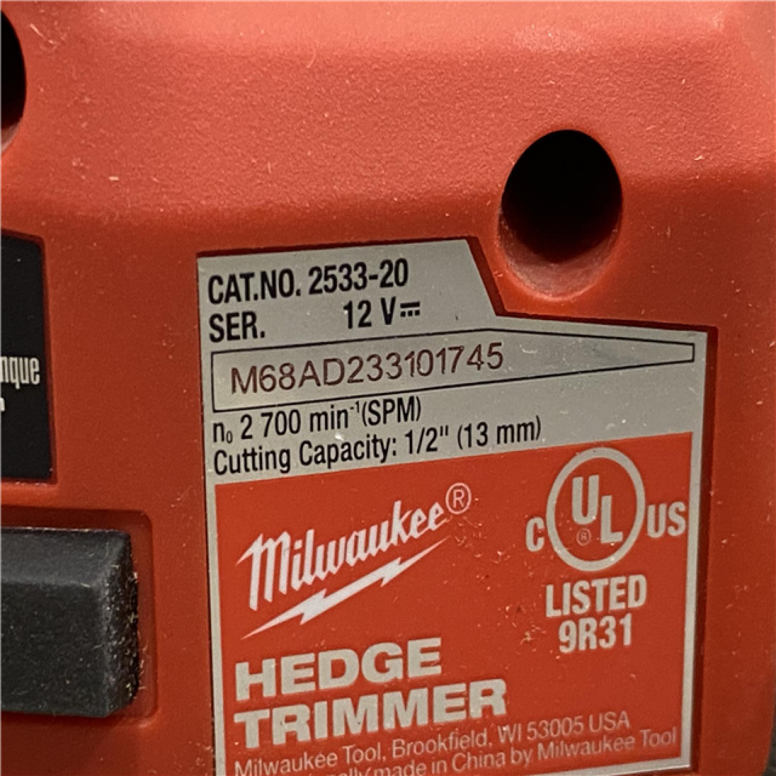 AS-IS Milwaukee FUEL 8 in. 12V Lithium-Ion Brushless Cordless Battery Hedge Trimmer (Tool-Only)