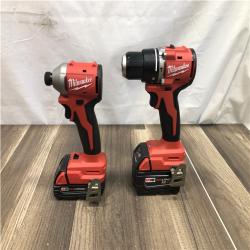 AS-IS Milwaukee 18-Volt Lithium-Ion Brushless Cordless Compact Hammer Drill/Impact Combo Kit