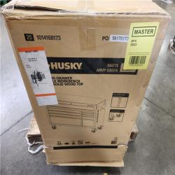 Phoenix NEW Husky Standard-Duty 52 in. W 10-Drawer Matte Army Green Mobile Workbench Cabinet with Solid Wood Top (SEALED)