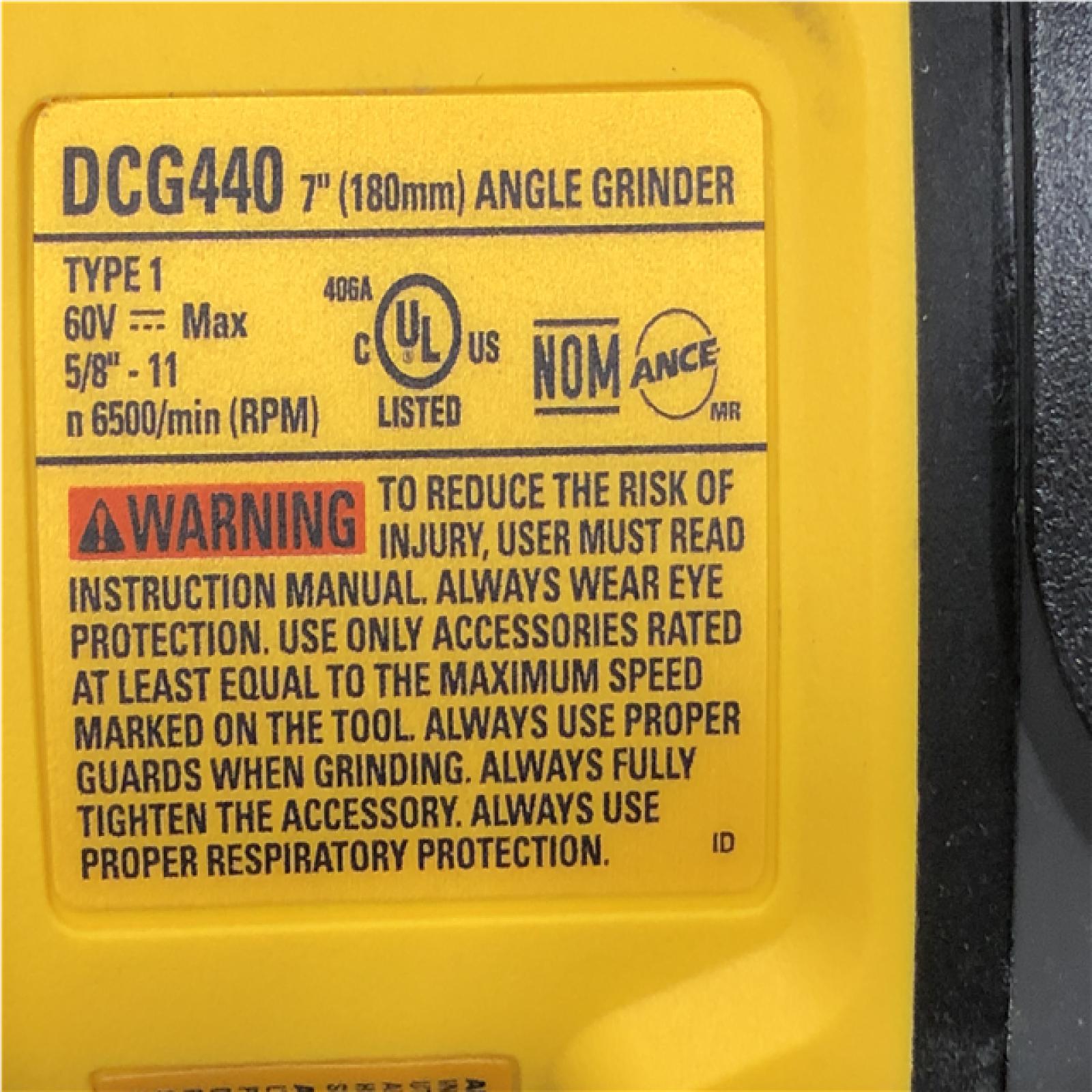 AS-IS DEWALT FLEXVOLT 60V Cordless 7 in. Angle Grinder (Tool-Only)