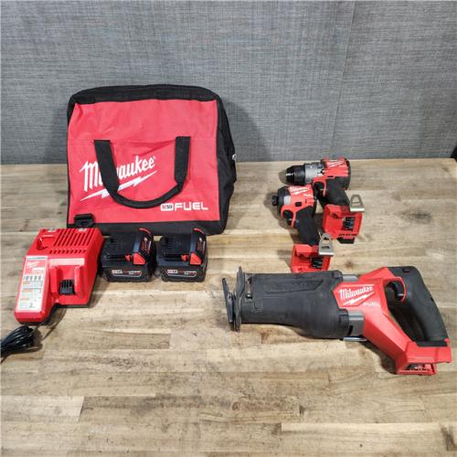 HOUSTON LOCATION - AS-IS Milwaukee 3 Tool Combo Kit W/ (2) Battery & Charger