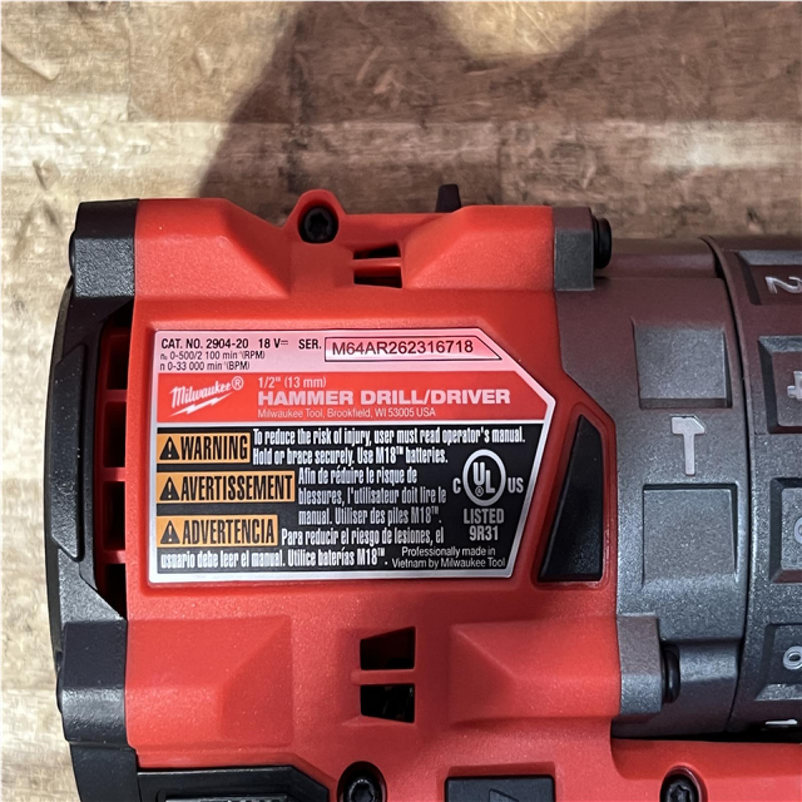 Houston Location AS-IS Milwaukee FUEL Hammer Drill Driver and Battery with Charger