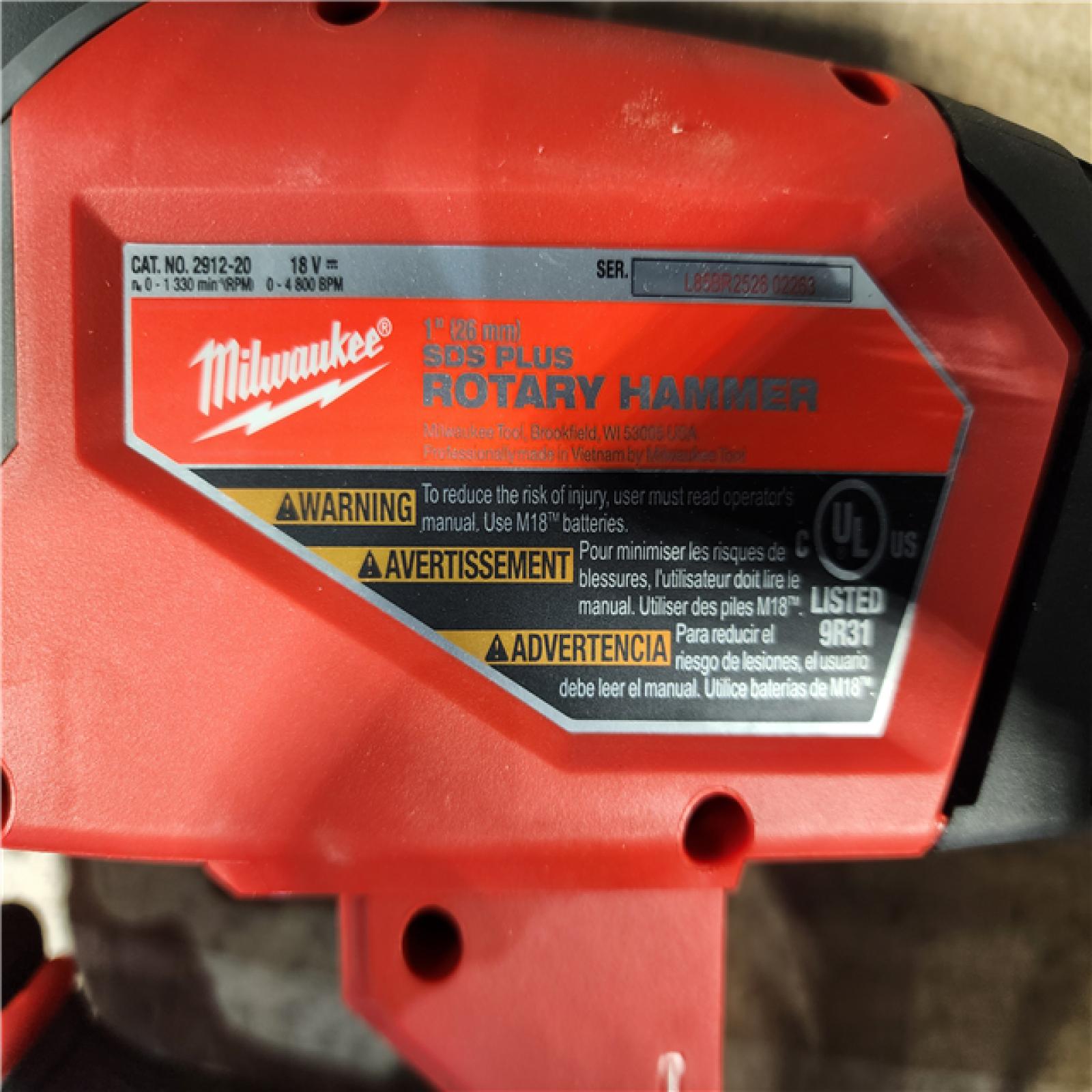 HOUSTON LOCATION - AS-IS Milwaukee FUEL 18V Lithium-Ion Brushless Cordless 1 in. SDS-Plus Rotary Hammer (Tool-Only)