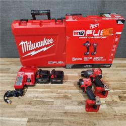 HOUSTON LOCATION - AS-IS (APPEARS LIKE NEW) Milwaukee FUEL 18V Lithium-Ion Brushless Cordless Hammer Drill and Impact Driver Combo Kit