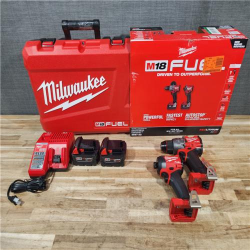 HOUSTON LOCATION - AS-IS (APPEARS LIKE NEW) Milwaukee FUEL 18V Lithium-Ion Brushless Cordless Hammer Drill and Impact Driver Combo Kit