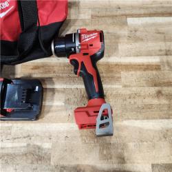 HOUSTON LOCATION - AS - IS Milwaukee 18V Lithium-Ion Brushless Cordless 1/2 in. Compact Drill/Driver with kit