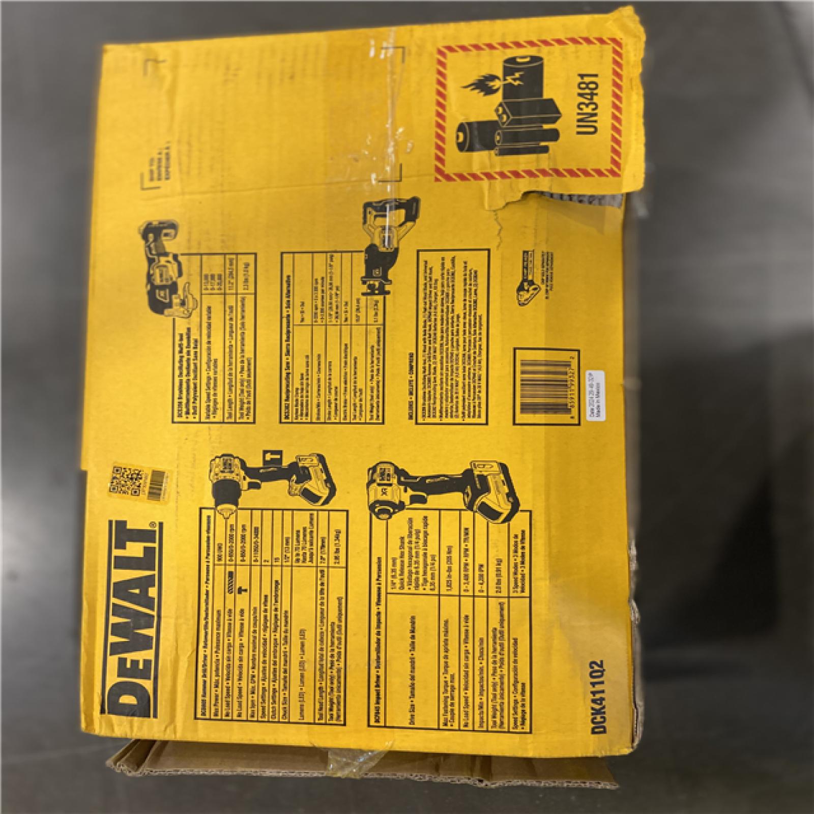AS-IS DEWALT 20-Volt Maximum Lithium-Ion Cordless 4-Tool Combo Kit with (2) 4 Ah Batteries and Charger